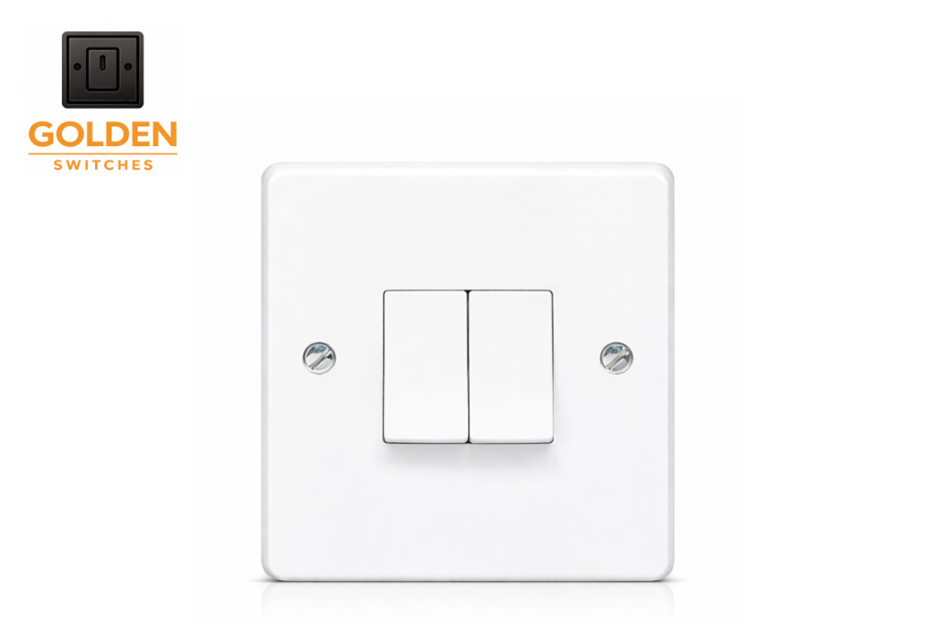 2 Gang Switch White