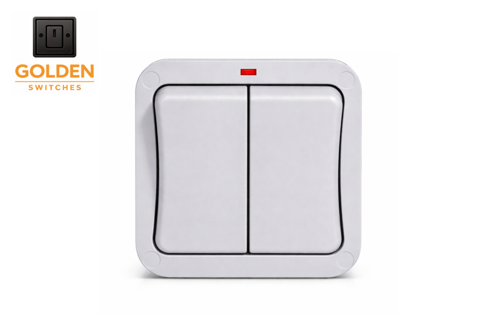 2 Gang Waterproof Switch Grey