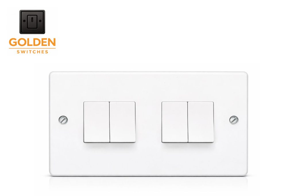 4 Gang Switch White