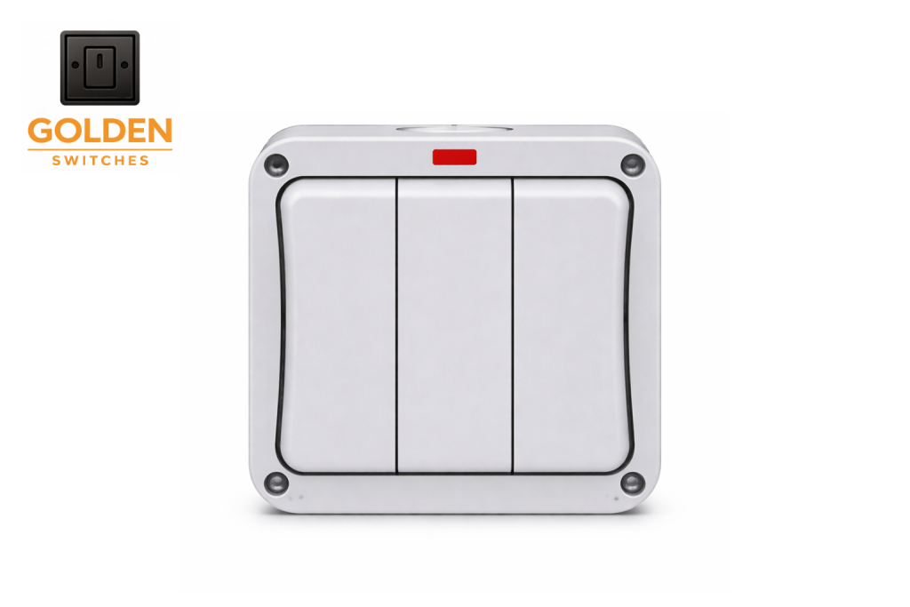 3 Gang Waterproof Switch Grey