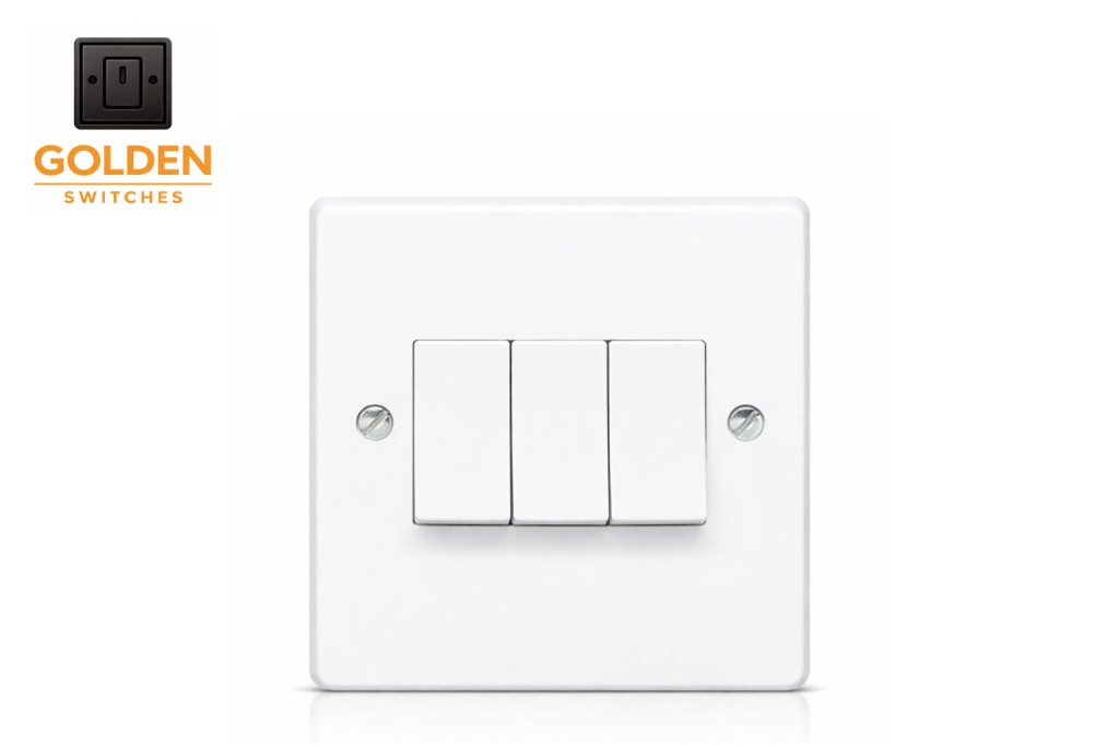 3 Gang Switch White